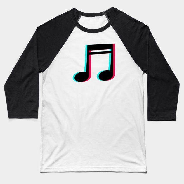 TikTok Music Black Baseball T-Shirt by ThingyDilly